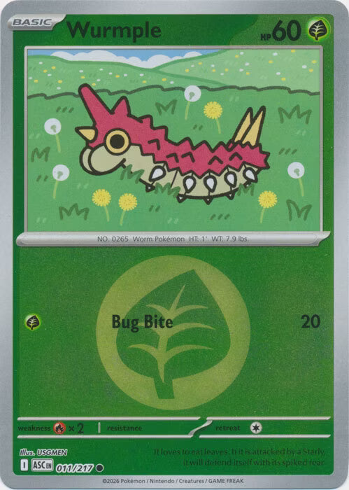 Ascended Heroes - 011/217 - Wurmple - Energy Reverse Holo