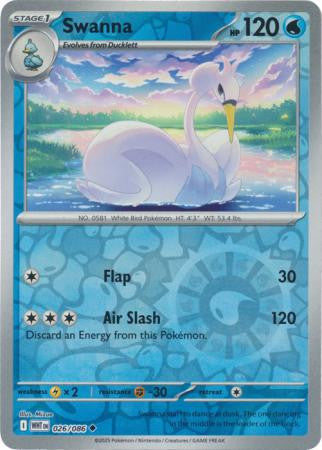 White Flare - 026/086 - Swanna - Reverse Holo