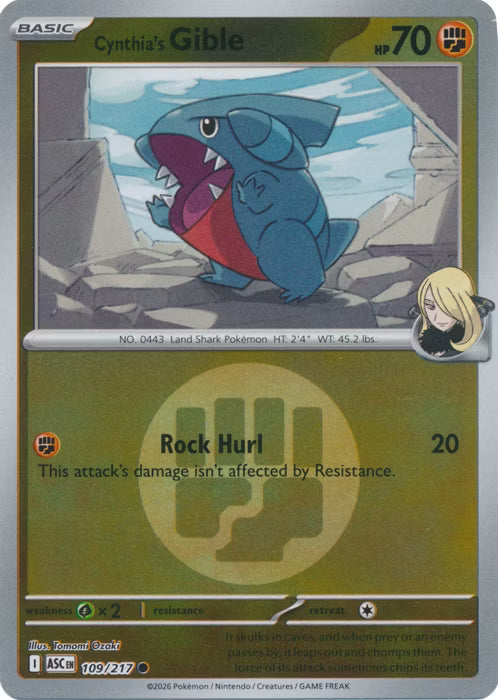 Ascended Heroes - 109/217 - Cynthia's Gible - Energy Reverse Holo