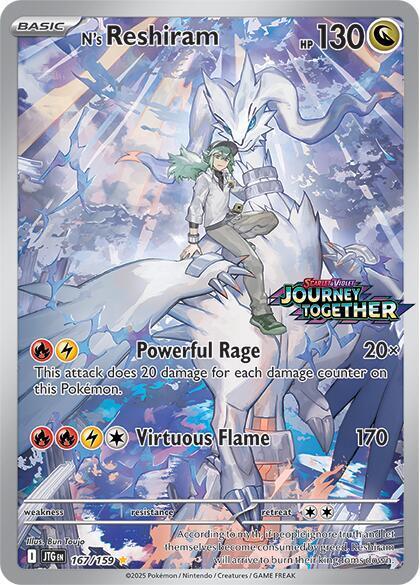 Journey Together - 167/159 - N's Reshiram (Sealed) (Stamped)