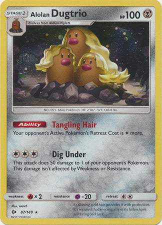 SUM - 087/149- Alolan Dugtrio - Cosmos Holo