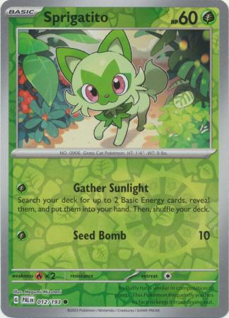 Paldea Evolved - 012/193 - Sprigatito - Reverse Holo