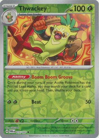 Twilight Masquerade - 015/167 - Thwackey - Reverse Holo