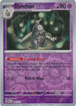 Prismatic Evolutions - 036/131 - Dusclops - Reverse Holo
