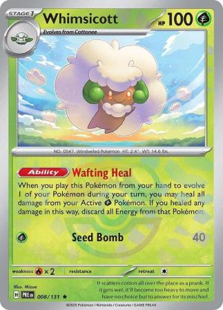 Prismatic Evolutions - 008/131 - Whimsicott - Master Ball Reverse Holo