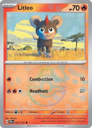 Prismatic Evolutions - 015/131 - Litleo - Master Ball Reverse Holo