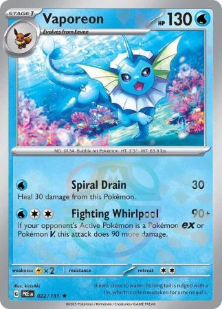 Prismatic Evolutions - 022/131 - Vaporeon - Master Ball Reverse Holo