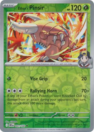Destined Rivals - 001/182 - Ethan's Pinsir - Reverse Holo