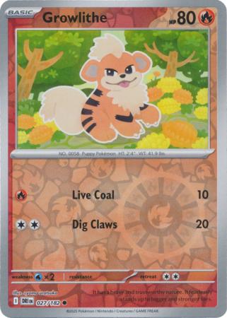 Destined Rivals - 027/182 - Growlithe - Reverse Holo