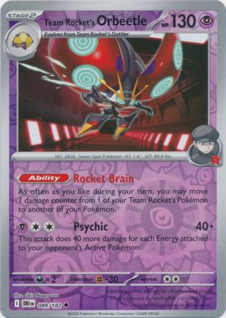 Destined Rivals - 089/182 - Team Rocket’s Orbeetle - Reverse Holo