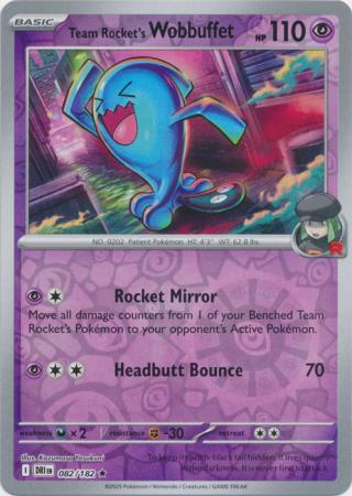 Destined Rivals - 082/182 - Team Rocket’s Wobbuffet - Reverse Holo