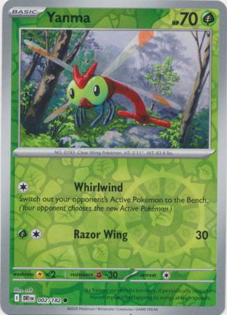 Destined Rivals - 002/182 - Yanma - Reverse Holo