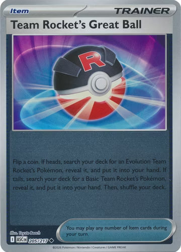Ascended Heroes - 205/217 - Team Rocket's Great Ball - Reverse Holo