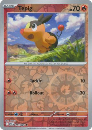 White Flare - 011/086 - Tepig - Reverse Holo