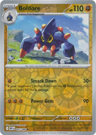 White Flare - 047/086 - Boldore - Reverse Holo