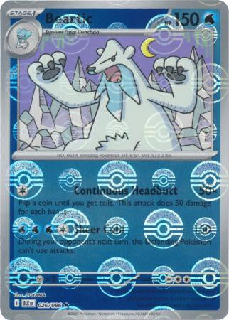 Black Bolt - 026/086 - Beartic - Poké Ball Reverse Holo