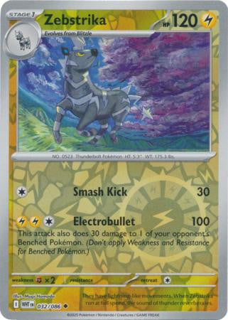 White Flare - 032/086 - Zebstrika - Reverse Holo