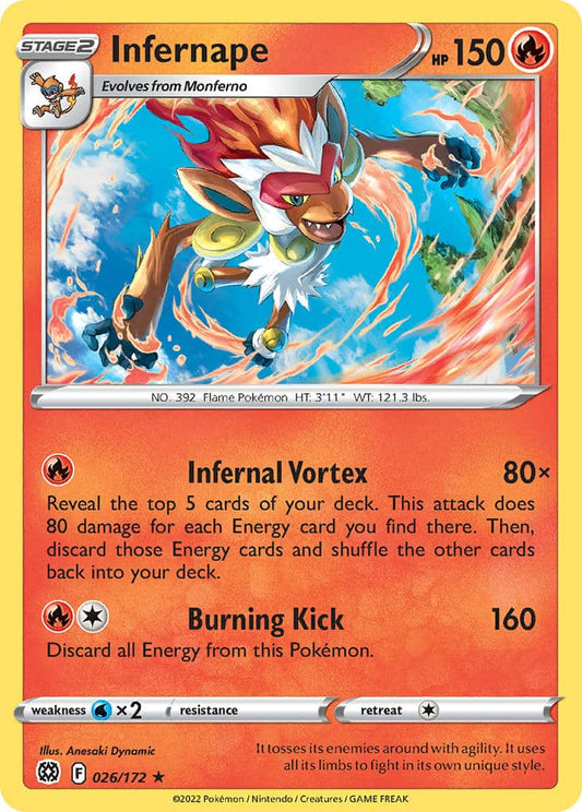 Brilliant Stars - 026/172 - Infernape - Non Holo
