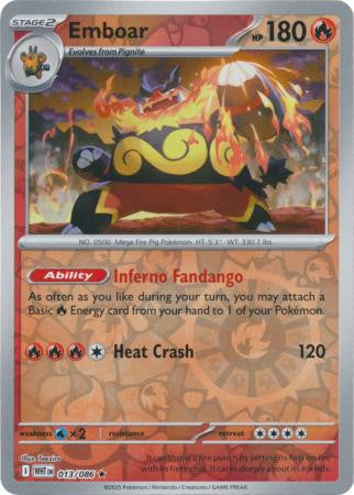 White Flare - 013/086 - Emboar - Reverse Holo