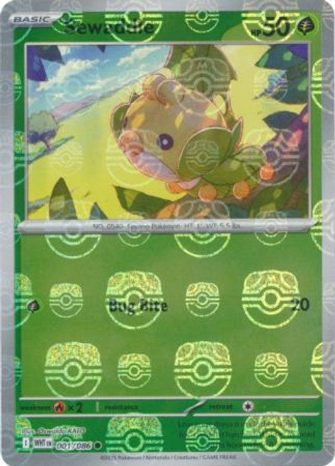 White Flare - 001/086 - Sewaddle - Master Ball Reverse Holo