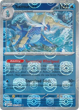 White Flare - 023/086 - Samurott - Master Ball Reverse Holo