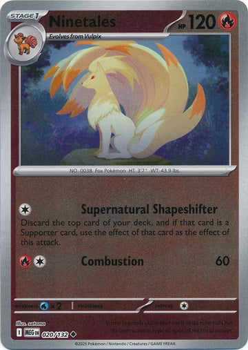 Mega Evolution - 020/132 - Ninetales - Reverse Holo