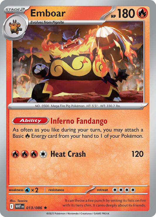 White Flare - 013/086 - Emboar - Holo