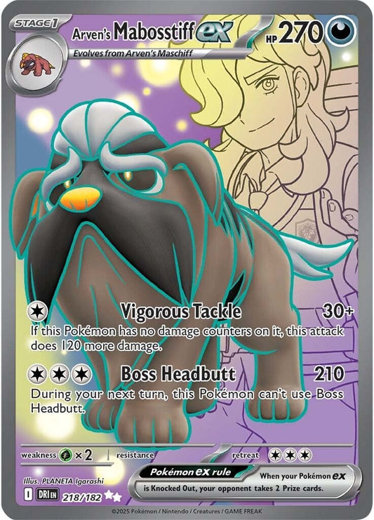 Destined Rivals - 218/182 - Arven's Mabosstiff ex