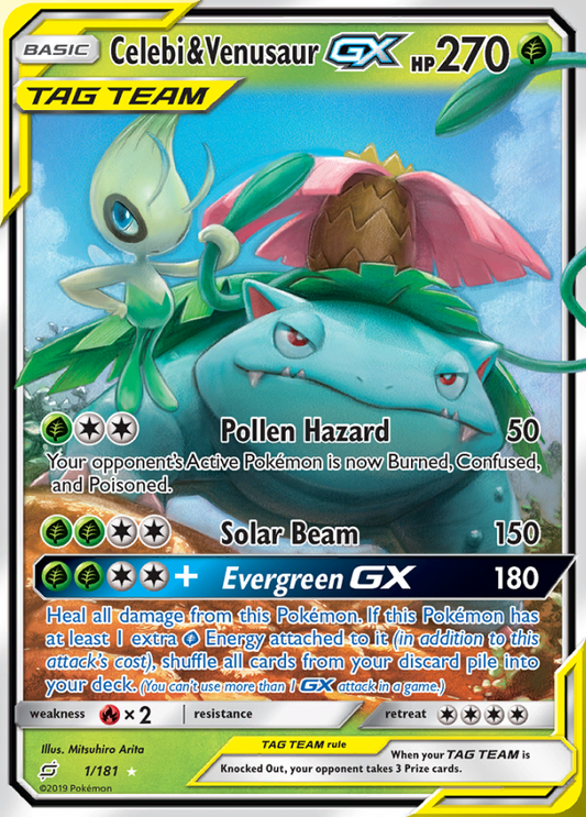 Team Up - 001/181 - Celebi & Venusaur GX (Tag Team)