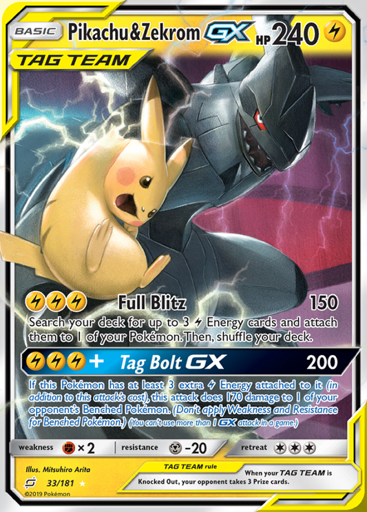 Team Up - 033/181 - Pikachu & Zekrom GX (Tag Team)