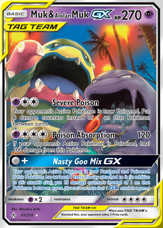 Unbroken Bonds - 061/214 - Muk & Alolan Muk GX (Tag Team)