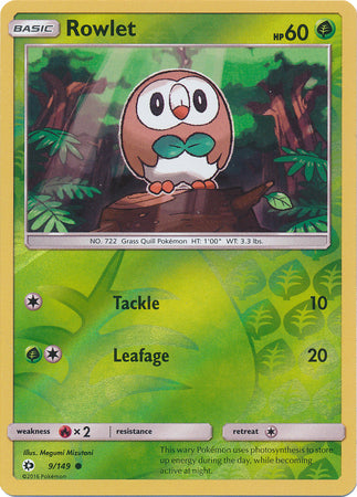 Sun & Moon - 009/149 - Rowlet - Reverse Holo