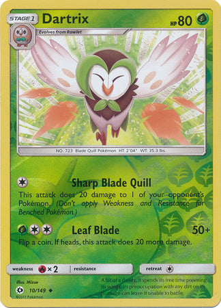 Sun & Moon - 010/149 - Dartrix - Reverse Holo