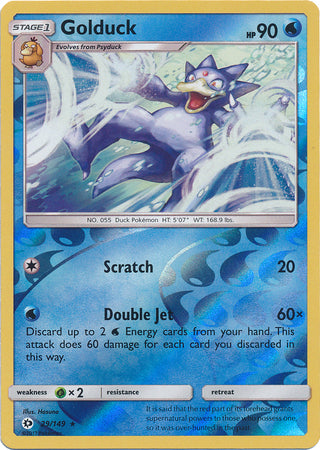 Sun & Moon - 029/149 - Golduck - Reverse Holo