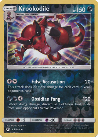 Sun & Moon - 085/149 - Krookodile - Reverse Holo