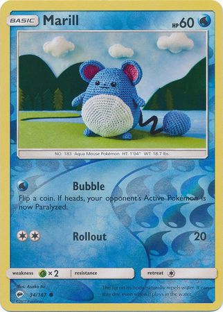 Burning Shadows - 034/147 - Marill - Reverse Holo