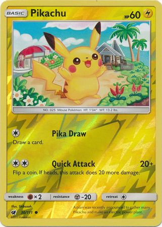 Crimson Invasion - 030/111 - Pikachu - Reverse Holo