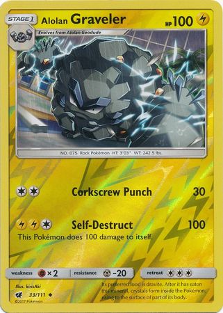Crimson Invasion - 033/111 - Alolan Graveler - Reverse Holo