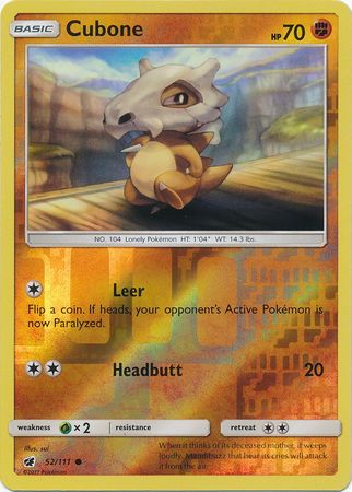 Crimson Invasion - 052/111 - Cubone - Reverse Holo
