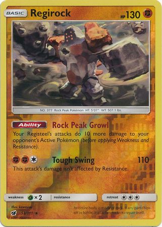Crimson Invasion - 053/111 - Regirock - Reverse Holo