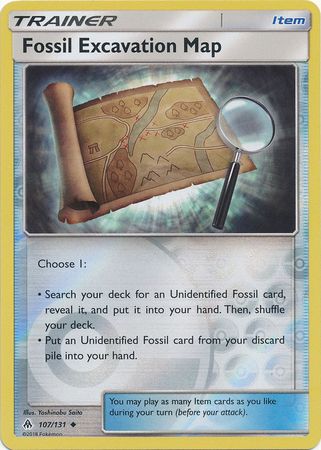 Forbidden Light - 107/131 - Fossil Excavation Map - Reverse Holo