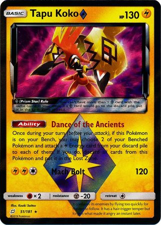 Team Up - 051/181 - Tapu Koko - Prism Holo