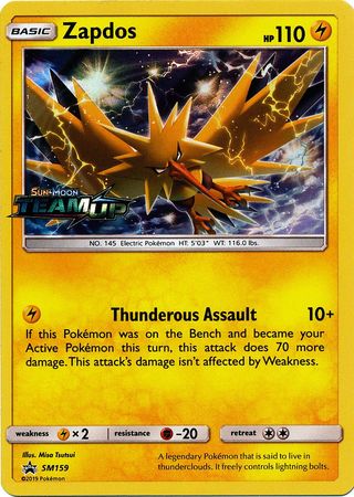 Black Star Promos - SM159 - Zapdos - Pre-Release Holo