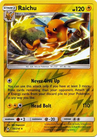 Unbroken Bonds - 055/214 - Raichu - Reverse Holo