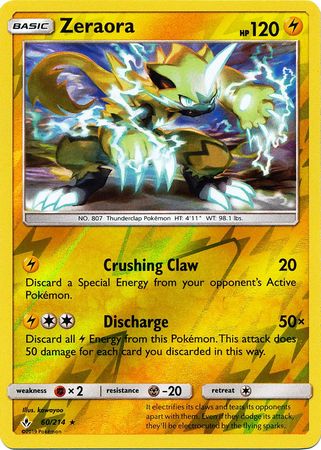 Unbroken Bonds - 060/214 - Zeraora - Reverse Holo