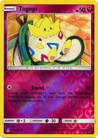 Unbroken Bonds - 136/214 - Togepi - Reverse Holo