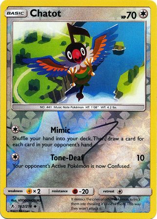 Unbroken Bonds - 162/214 - Chatot - Reverse Holo