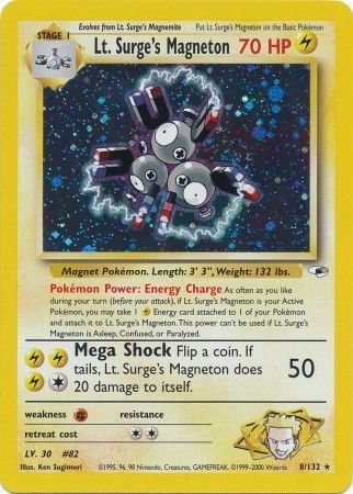 Gym Heroes - 008/132 - Lt. Surge's Magneton - Holo