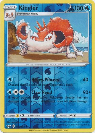 Sword & Shield - 044/202 - Kingler - Reverse Holo