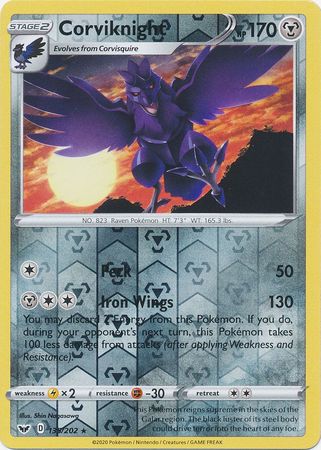 Sword & Shield - 135/202 - Corviknight - Reverse Holo